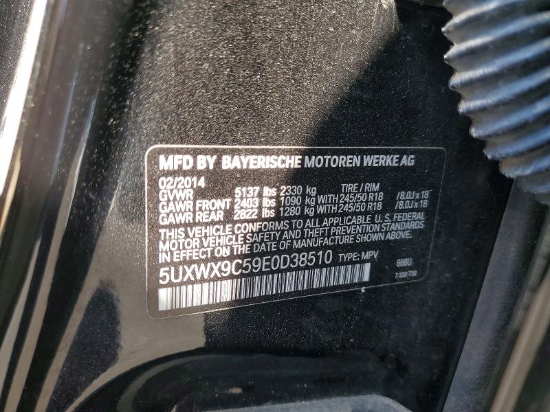 Aukcja sprzedaży 2014 Bmw X3, vin: 5UXWX9C59E0D38510, numer aukcji: 52836026