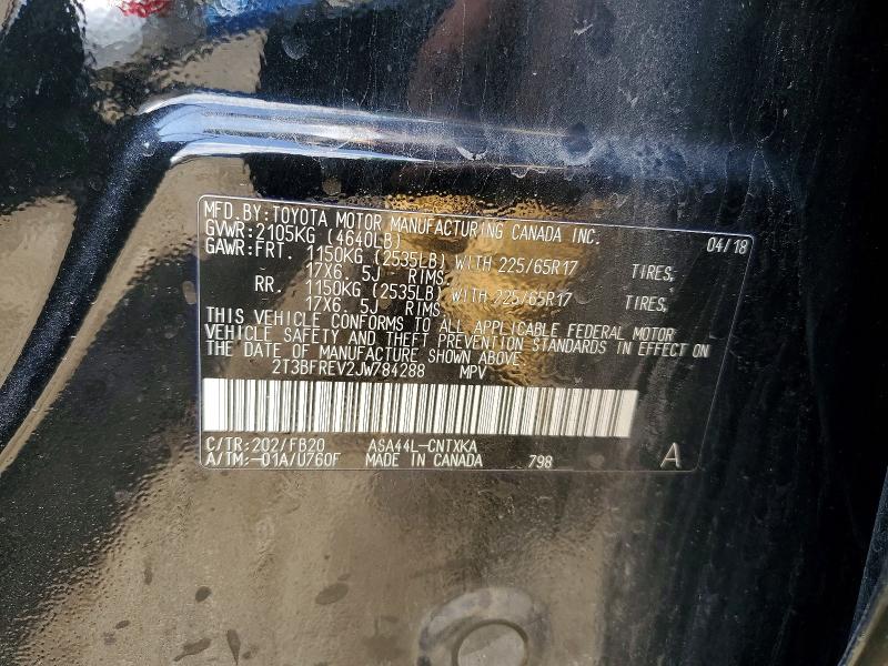 Aukcja sprzedaży 2018 Toyota Rav4, vin: 2T3BFREV2JW784288, numer aukcji: 52832986