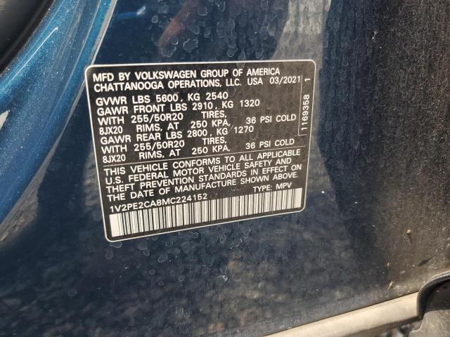 Aukcja sprzedaży 2021 Volkswagen Atlas Cross Sport, vin: 1V2PE2CA8MC224152, numer aukcji: 52480626