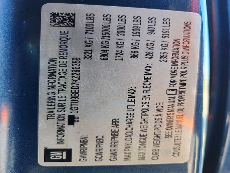 Продажа на аукционе авто 2019 Gmc Sierra, vin: 1GTU9BED7KZ286359, номер лота: 51872656