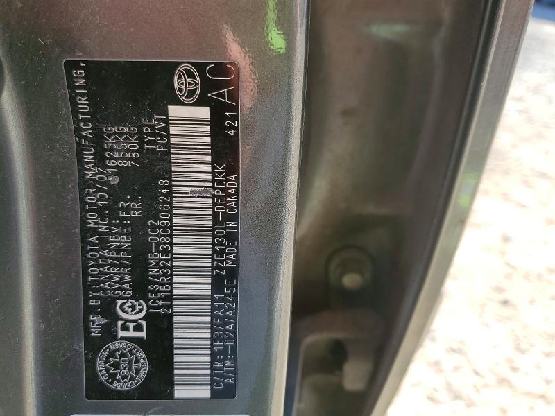 Aukcja sprzedaży 2008 Toyota Corolla, vin: 2T1BR32E38C906248, numer aukcji: 53088226