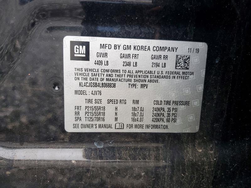 Продаж на аукціоні авто 2020 Buick Encore, vin: KL4CJGSB4LB068838, номер лоту: 54871686