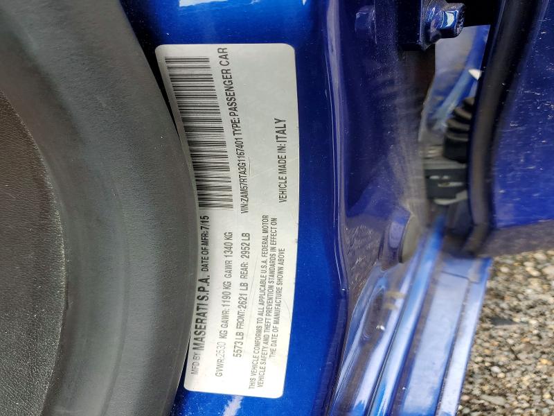 Продажа на аукционе авто 2016 Maserati Ghibli, vin: ZAM57RTA3G1167401, номер лота: 54615066