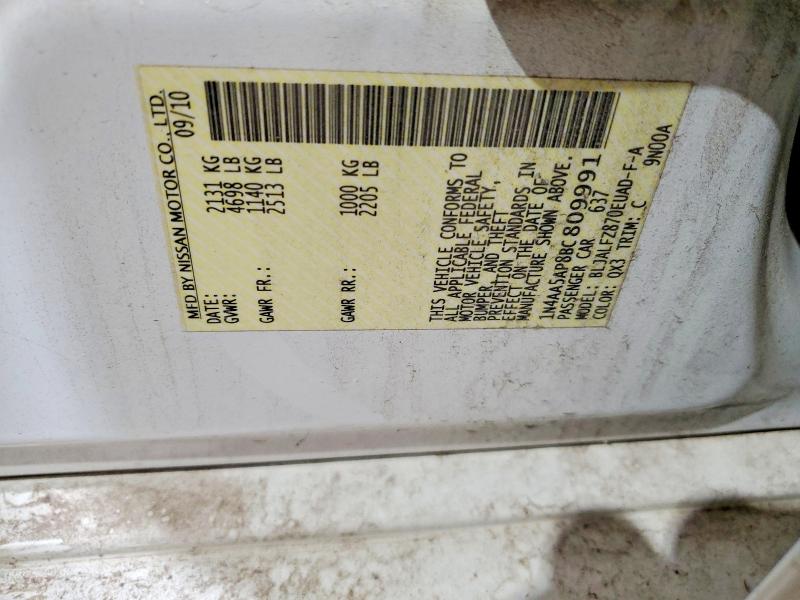 Auction sale of the 2011 Nissan Maxima, vin: 1N4AA5AP8BC809991, lot number: 51898006
