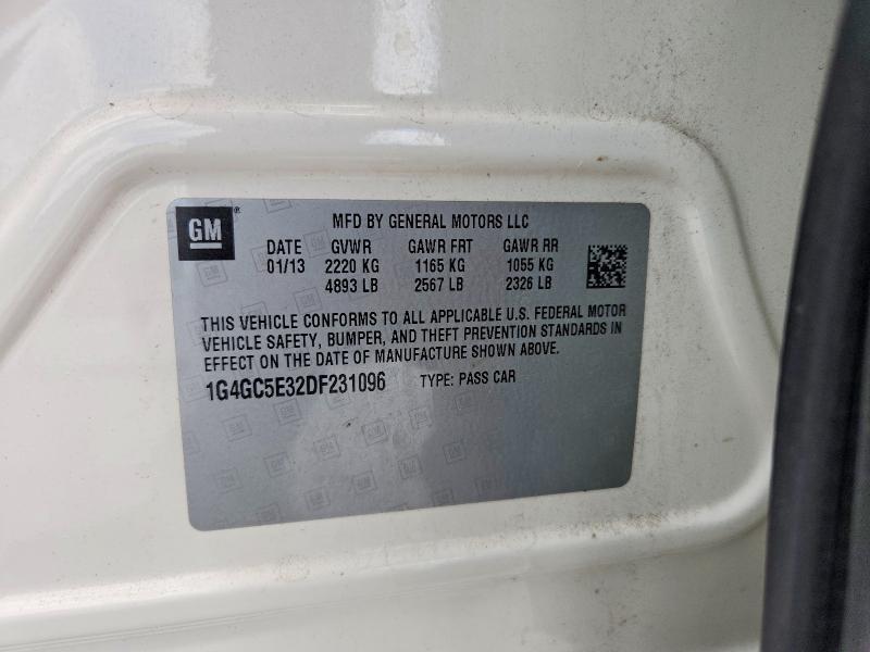 2013 Buick Lacrosse მანქანა იყიდება აუქციონზე, vin: 1G4GC5E32DF231096, აუქციონის ნომერი: 54272636
