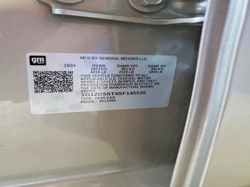 55222626 :رقم المزاد ، 1G1ZD5ST4SF145535 vin ، 2025 Chevrolet Malibu مزاد بيع