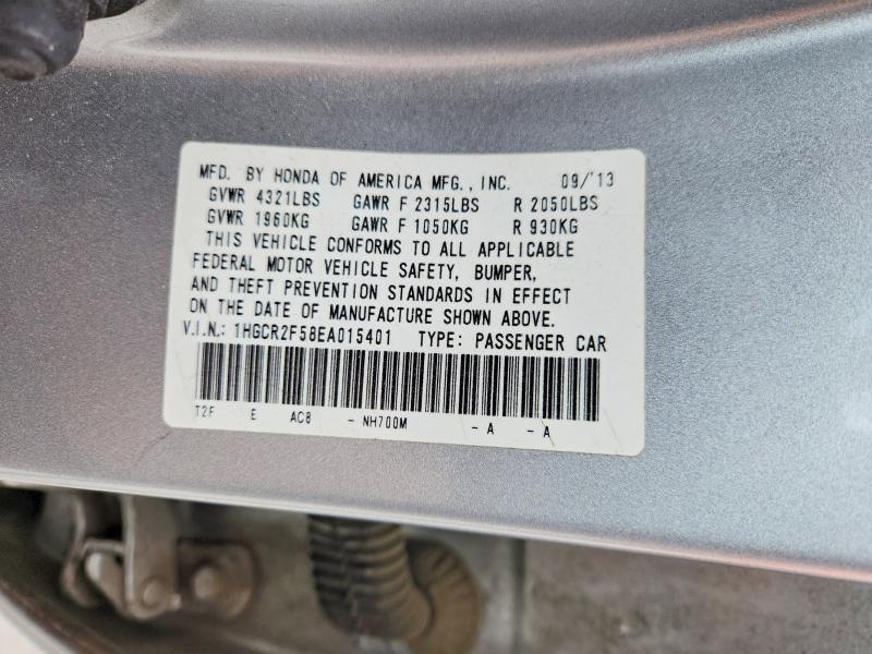 Продаж на аукціоні авто 2014 Honda Accord, vin: 1HGCR2F58EA015401, номер лоту: 52403526
