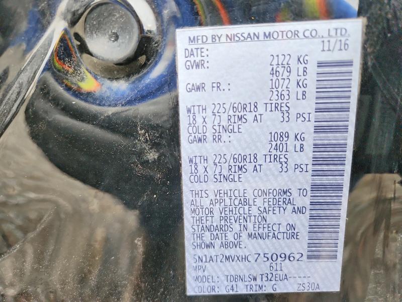 Продажа на аукционе авто 2017 Nissan Rogue, vin: 5N1AT2MVXHC750962, номер лота: 54444606