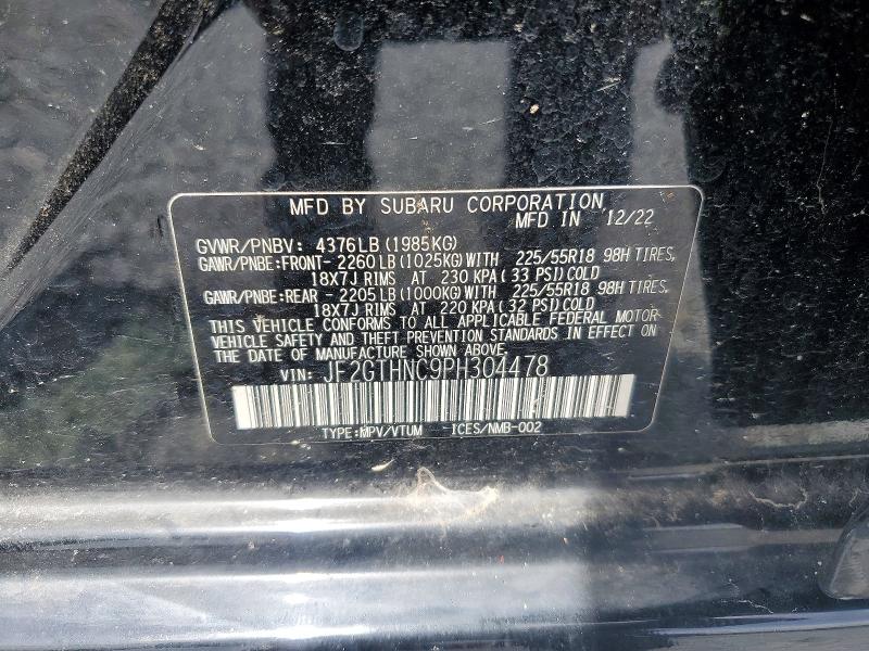 Продаж на аукціоні авто 2023 Subaru Crosstrek, vin: JF2GTHNC9PH304478, номер лоту: 54696716