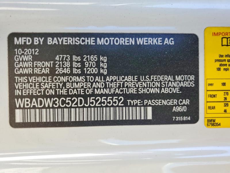 Aukcja sprzedaży 2013 Bmw 328, vin: WBADW3C52DJ525552, numer aukcji: 52388886