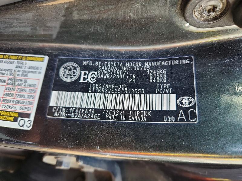 Aukcja sprzedaży 2005 Toyota Corolla Matrix, vin: 2T1KR32E25C918550, numer aukcji: 52363906