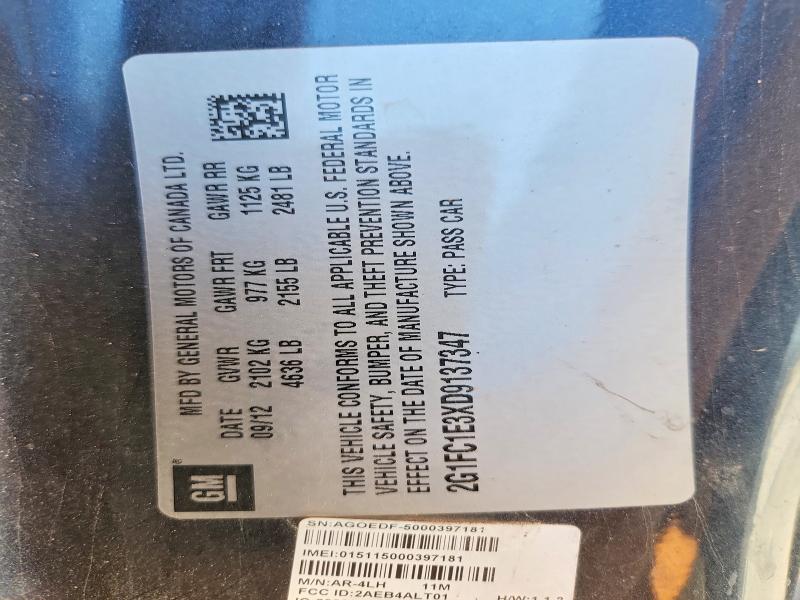 Продажа на аукционе авто 2013 Chevrolet Camaro, vin: 2G1FC1E3XD9137347, номер лота: 55402216