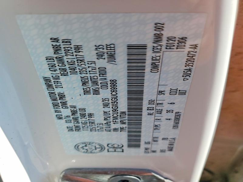 51768646 :رقم المزاد ، 1FMCU9GX5GUC69988 vin ، 2016 Ford Escape مزاد بيع