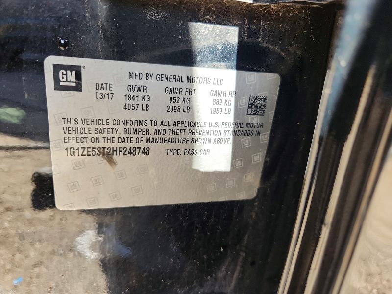 51764086 :رقم المزاد ، 1G1ZE5ST2HF248748 vin ، 2017 Chevrolet Malibu مزاد بيع