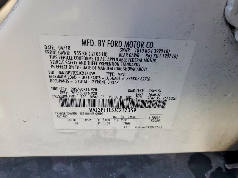 55380966 :رقم المزاد ، MAJ3P1TE5JC217359 vin ، 2018 Ford Ecosport مزاد بيع