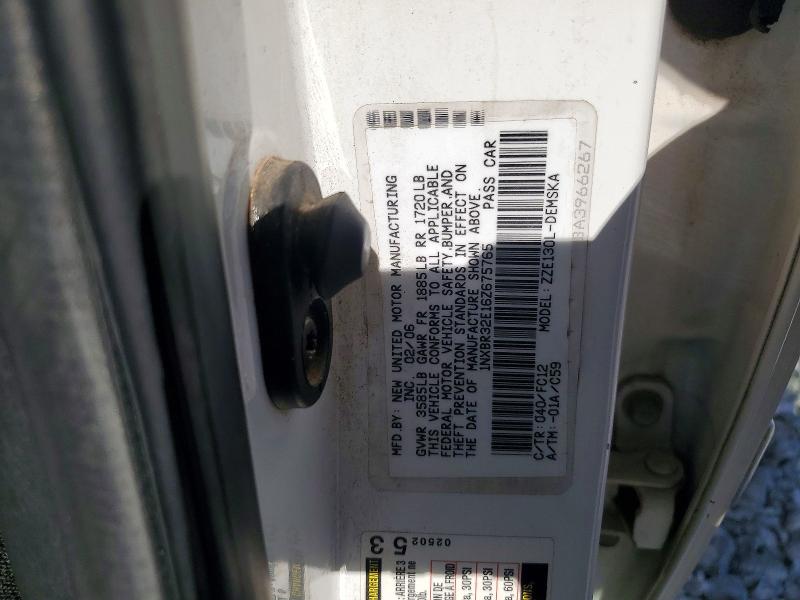 54502956 :رقم المزاد ، 1NXBR32E16Z675765 vin ، 2006 Toyota Corolla مزاد بيع