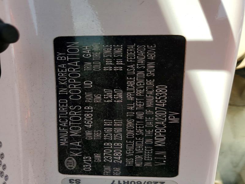2013 Kia Sportage მანქანა იყიდება აუქციონზე, vin: KNDPBCA23D7465380, აუქციონის ნომერი: 53981626