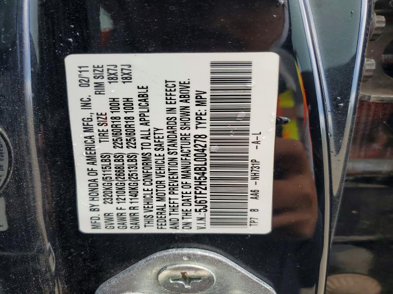 Продажа на аукционе авто 2011 Honda Accord Crosstour, vin: 5J6TF2H54BL004278, номер лота: 54890656