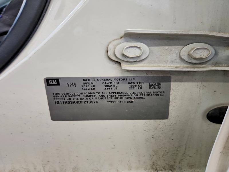 54783336 :رقم المزاد ، 1G11H5SA4DF213576 vin ، 2013 Chevrolet Malibu مزاد بيع