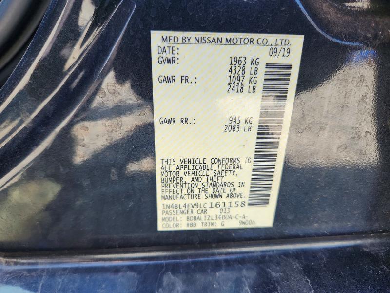 Aukcja sprzedaży 2020 Nissan Altima, vin: 1N4BL4EV9LC161158, numer aukcji: 52572636
