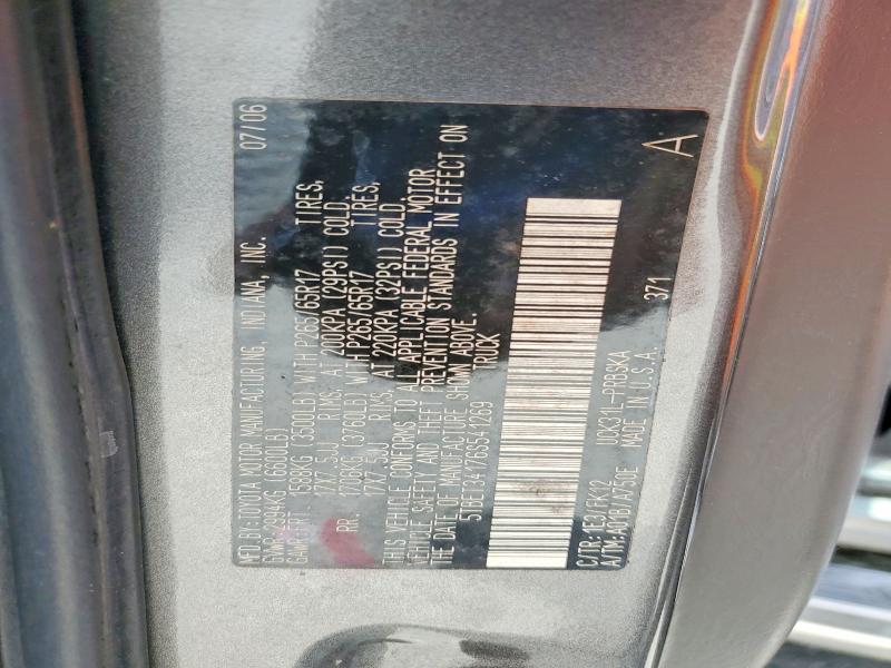 52567526 :رقم المزاد ، 5TBET34176S541269 vin ، 2006 Toyota Tundra مزاد بيع