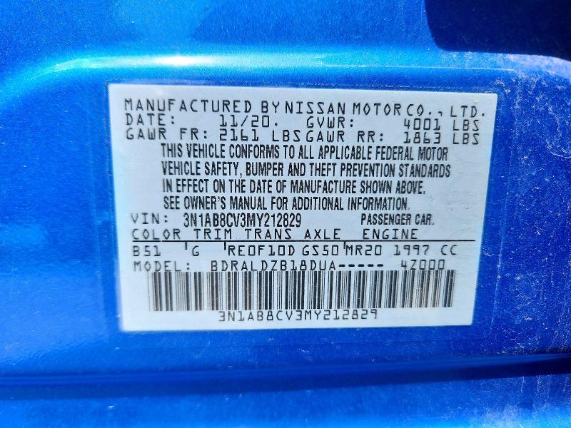 Aukcja sprzedaży 2021 Nissan Sentra, vin: 3N1AB8CV3MY212829, numer aukcji: 55645626