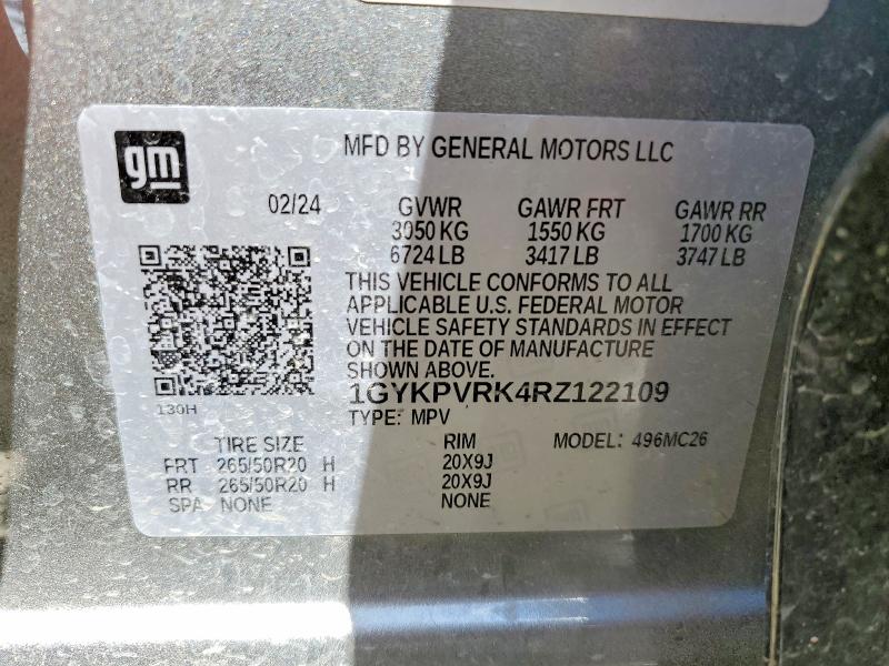 Продажа на аукционе авто 2024 Cadillac Lyriq, vin: 1GYKPVRK4RZ122109, номер лота: 52950056