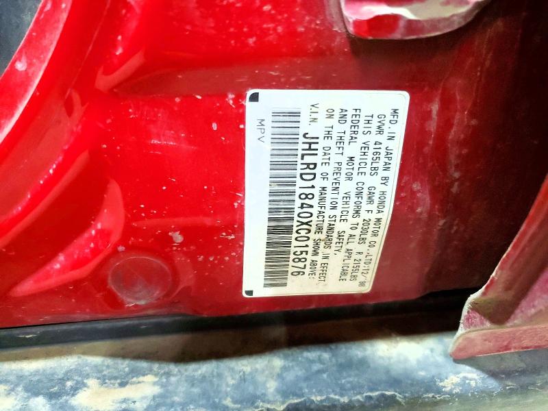 52590066 :رقم المزاد ، JHLRD1840XC015876 vin ، 1999 Honda Cr-v مزاد بيع