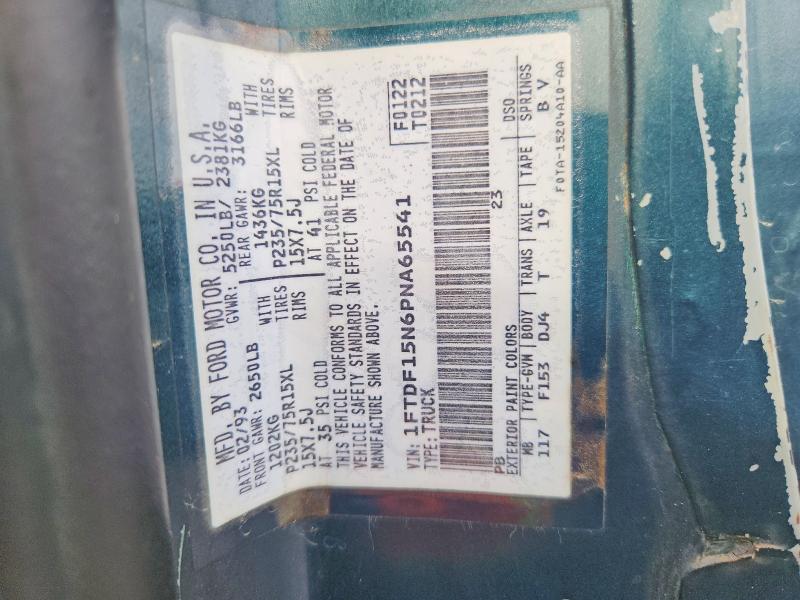 Aukcja sprzedaży 1993 Ford F150, vin: 1FTDF15N6PNA65541, numer aukcji: 54511466