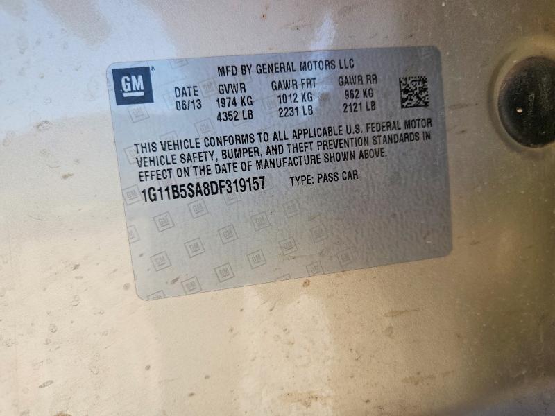 Продажа на аукционе авто 2013 Chevrolet Malibu, vin: 1G11B5SA8DF319157, номер лота: 54276046