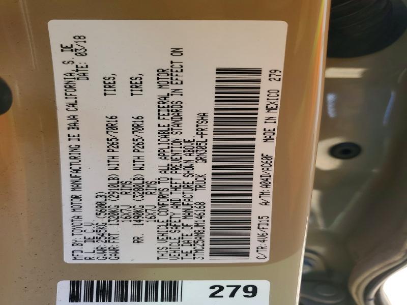 Aukcja sprzedaży 2018 Toyota Tacoma, vin: 3TMCZ5AN8JM146168, numer aukcji: 55108186