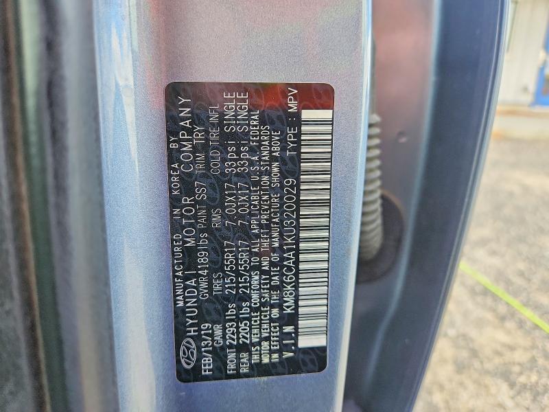 53633456 :رقم المزاد ، KM8K6CAA1KU320029 vin ، 2019 Hyundai Kona مزاد بيع