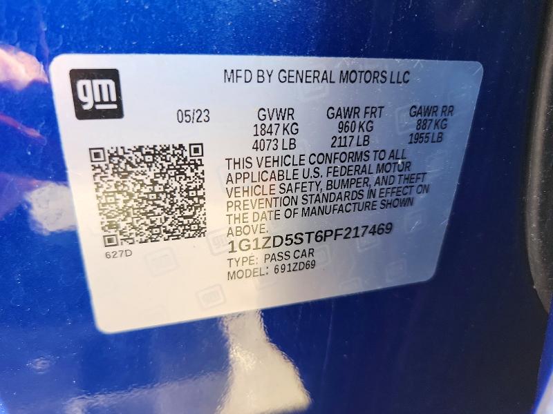 Продажа на аукционе авто 2023 Chevrolet Malibu, vin: 1G1ZD5ST6PF217469, номер лота: 54277246