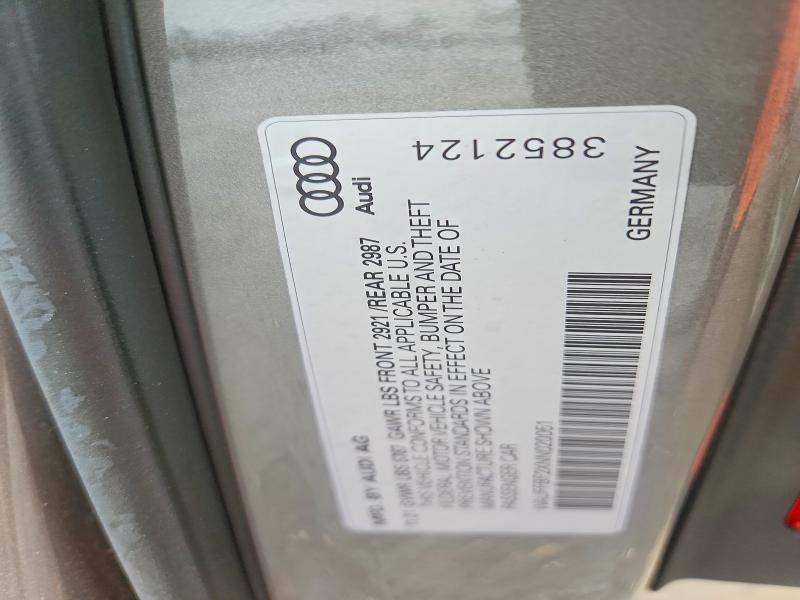 2022 Audi S6 მანქანა იყიდება აუქციონზე, vin: WAUFFBF2XNN020051, აუქციონის ნომერი: 54313586
