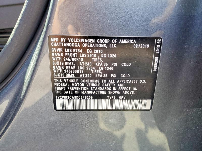 Aukcja sprzedaży 2019 Volkswagen Atlas, vin: 1V2WR2CA9KC545209, numer aukcji: 52131166