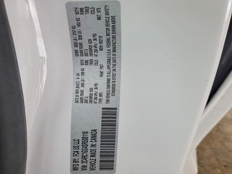 Продаж на аукціоні авто 2025 Chrysler Pacifica, vin: 2C4RC1GG4SR508116, номер лоту: 55635856