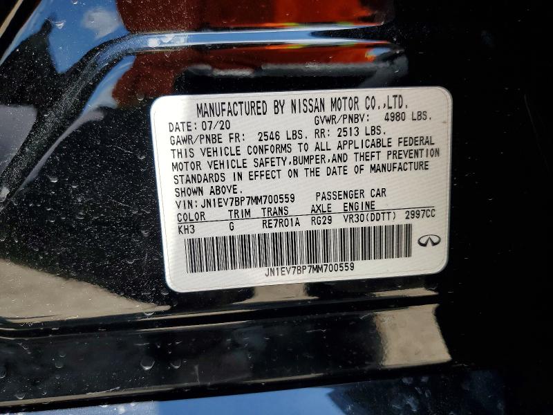 Продажа на аукционе авто 2021 Infiniti Q50, vin: JN1EV7BP7MM700559, номер лота: 54132096