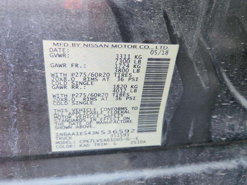 Продажа на аукционе авто 2018 Nissan Titan, vin: 1N6AA1E54JN536592, номер лота: 53103326