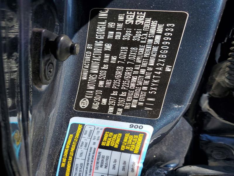 Продаж на аукціоні авто 2011 Kia Sorento, vin: 5XYKT4A2XBG099933, номер лоту: 53084036