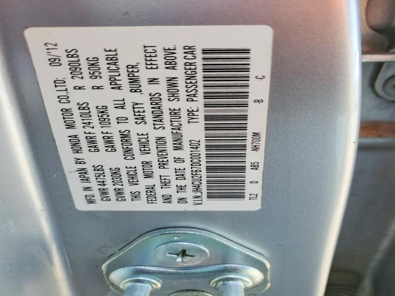 52689096 :رقم المزاد ، JH4CU2F67DC001402 vin ، 2013 Acura Tsx مزاد بيع
