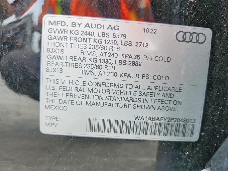 Продаж на аукціоні авто 2023 Audi Q5, vin: WA1ABAFY2P2048013, номер лоту: 55409746
