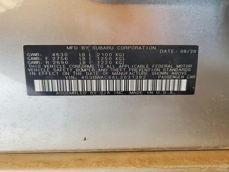 Продажа на аукционе авто 2020 Subaru Legacy, vin: 4S3BWAC66L3031382, номер лота: 55169246