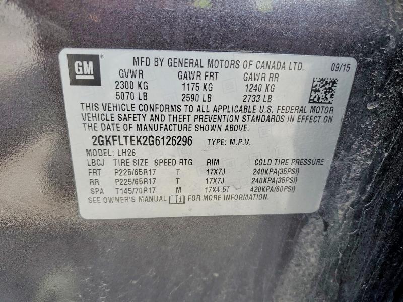 Продажа на аукционе авто 2016 Gmc Terrain, vin: 2GKFLTEK2G6126296, номер лота: 53272576