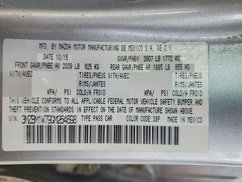 Продажа на аукционе авто 2016 Mazda 3, vin: 3MZBM1W79GM264698, номер лота: 53333146
