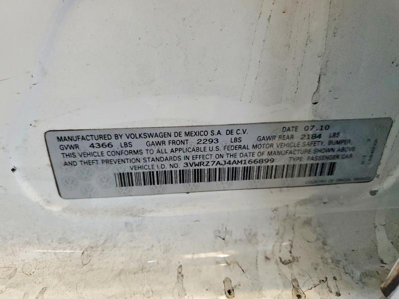 Продажа на аукционе авто 2010 Volkswagen Jetta, vin: 3VWRZ7AJ4AM166899, номер лота: 52383166