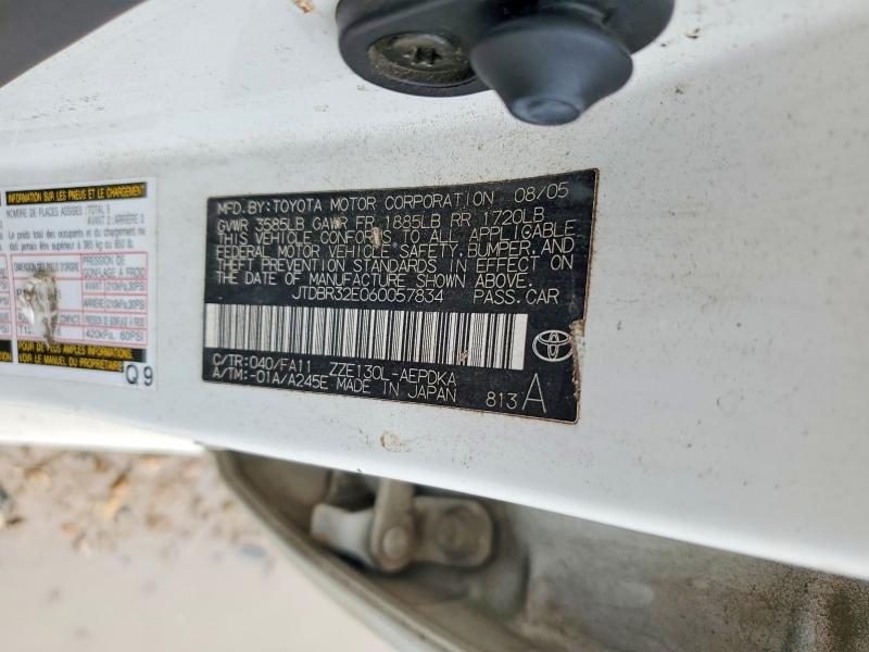 2006 Toyota Corolla მანქანა იყიდება აუქციონზე, vin: JTDBR32E060057834, აუქციონის ნომერი: 52039636