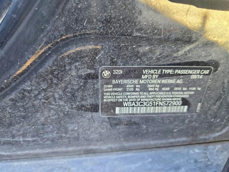 Aukcja sprzedaży 2015 Bmw 320, vin: WBA3C3G51FNS72900, numer aukcji: 53732256