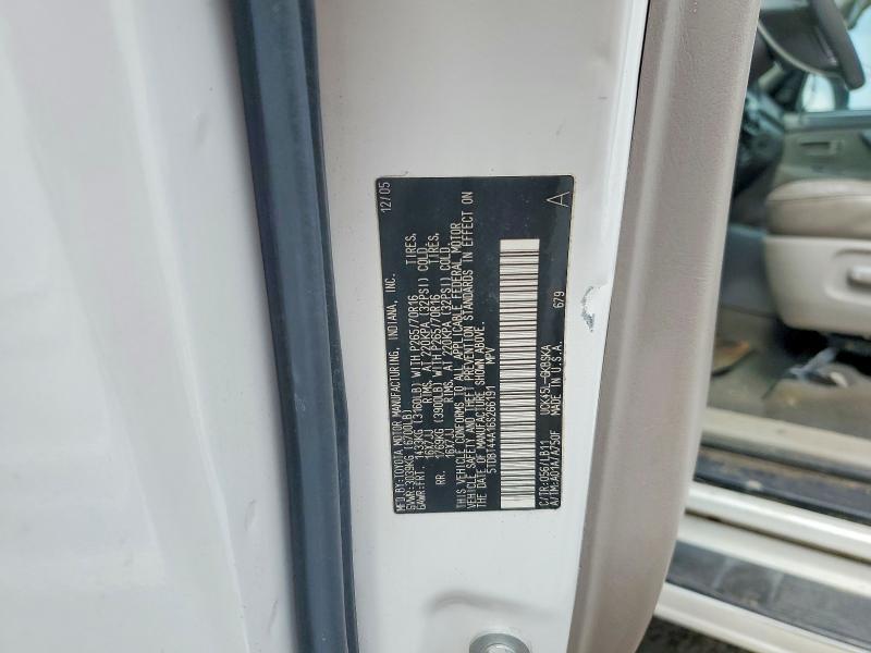 Aukcja sprzedaży 2006 Toyota Sequoia, vin: 5TDBT44A16S266191, numer aukcji: 53032896