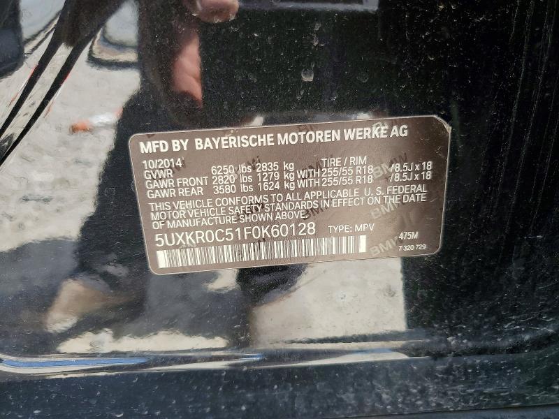 53744086 :رقم المزاد ، 5UXKR0C51F0K60128 vin ، 2015 Bmw X5 مزاد بيع