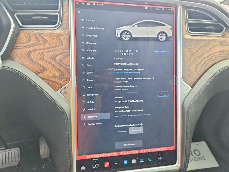 Продажа на аукционе авто 2017 Tesla Model X, vin: 5YJXCBE20HF055203, номер лота: 55167366